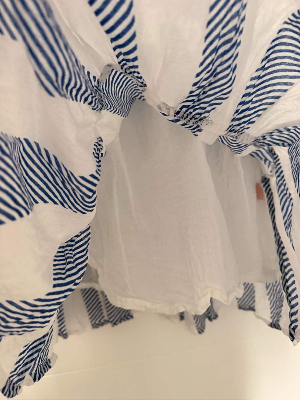 Oliphant Blue and White Roll Sleeve Dress - Picture 6 of 8